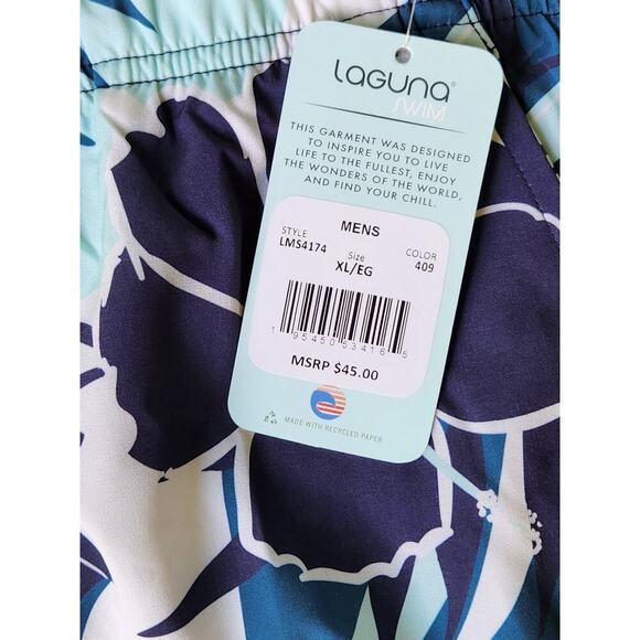 Laguna Swim The Volley Men's Lined Drawstring Swim Trunks Pockets Sz XL NWT - Picture 7 of 9